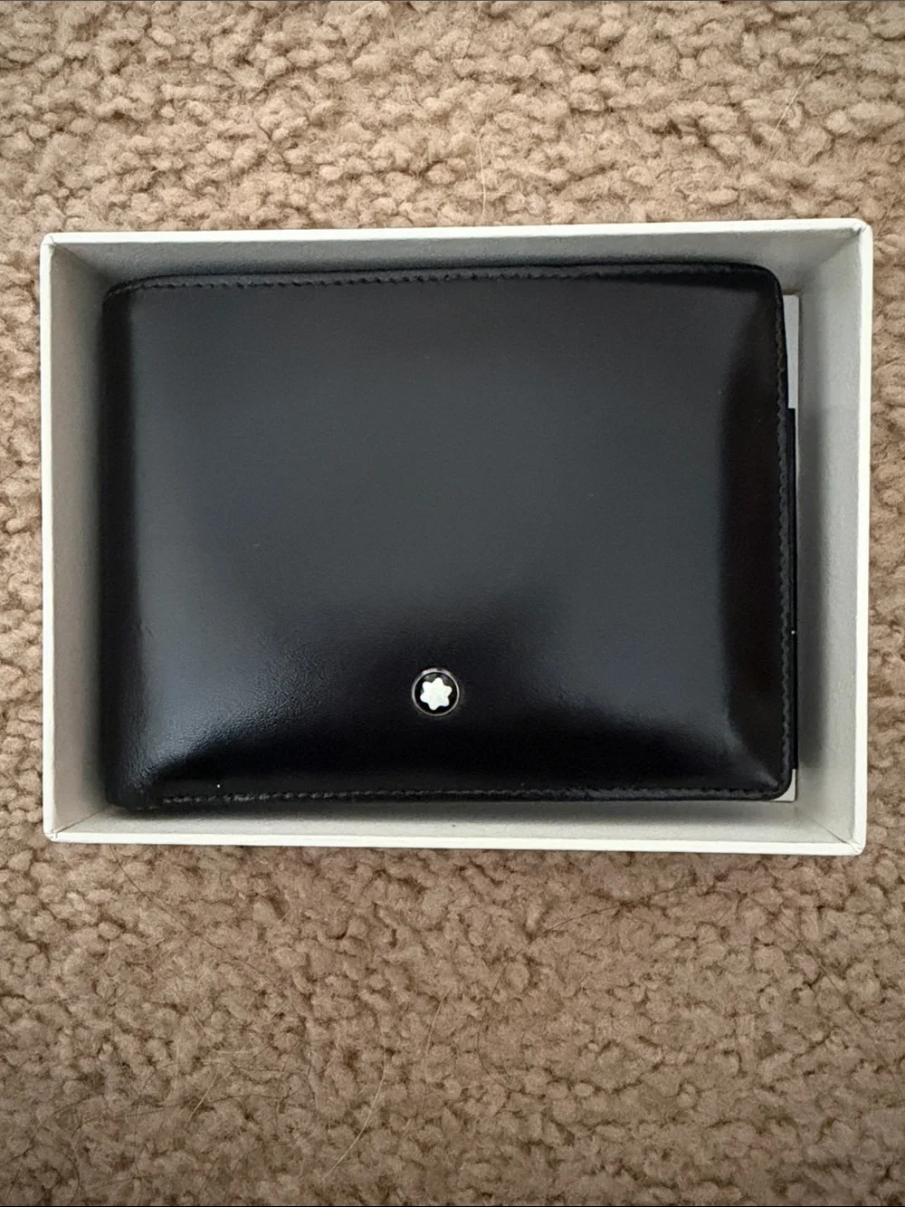Montblanc Black Leather Wallet with Signature Star Emblem